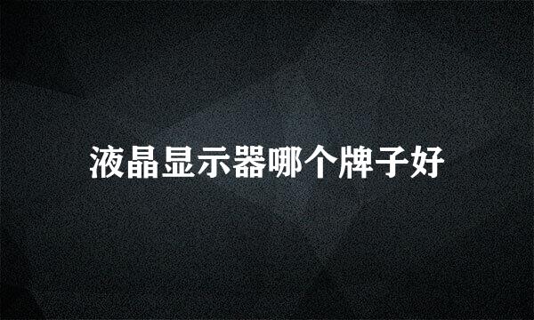 液晶显示器哪个牌子好