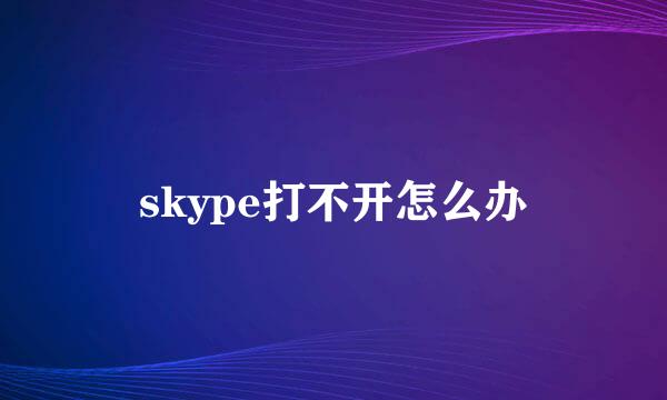 skype打不开怎么办
