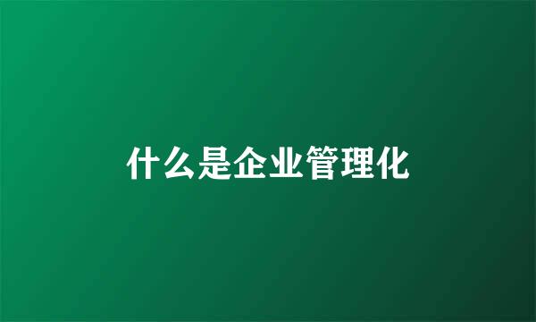 什么是企业管理化