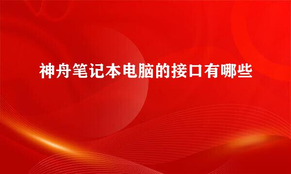 神舟笔记本电脑的接口有哪些