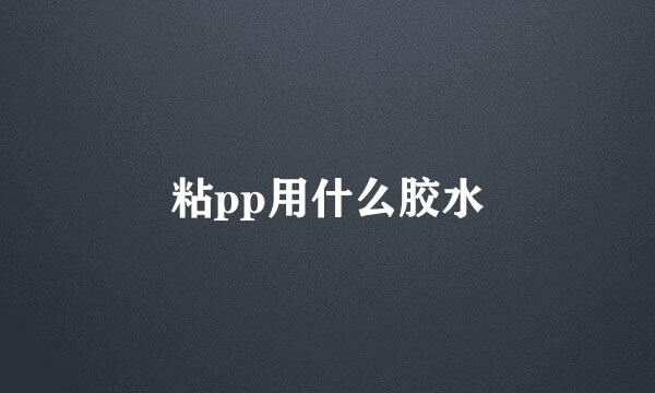 粘pp用什么胶水