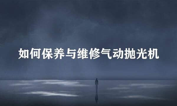 如何保养与维修气动抛光机