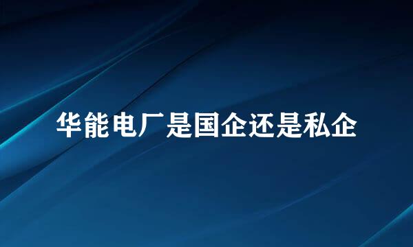 华能电厂是国企还是私企