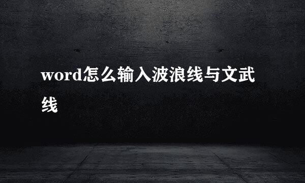 word怎么输入波浪线与文武线