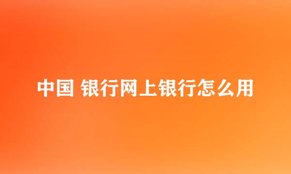 中国 银行网上银行怎么用