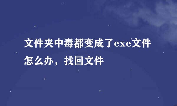 文件夹中毒都变成了exe文件怎么办，找回文件