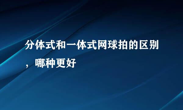 分体式和一体式网球拍的区别，哪种更好