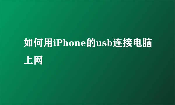 如何用iPhone的usb连接电脑上网