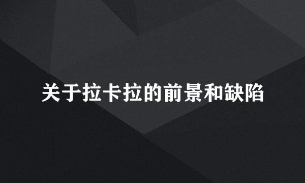 关于拉卡拉的前景和缺陷