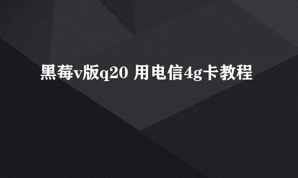 黑莓v版q20 用电信4g卡教程