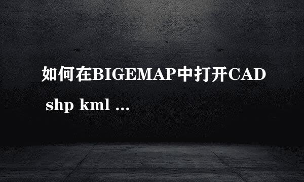 如何在BIGEMAP中打开CAD shp kml excel、txt等