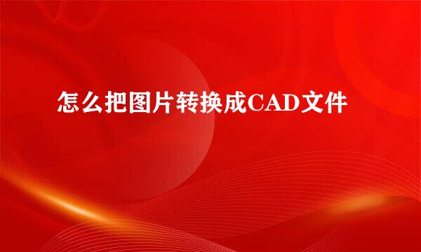 怎么把图片转换成CAD文件
