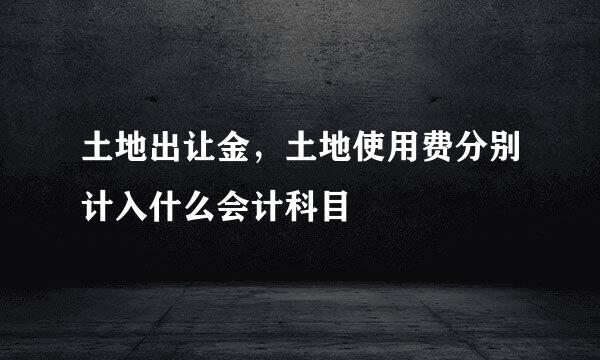 土地出让金，土地使用费分别计入什么会计科目