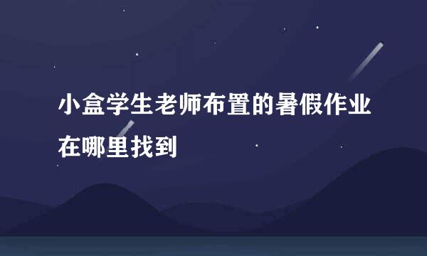 小盒学生老师布置的暑假作业在哪里找到