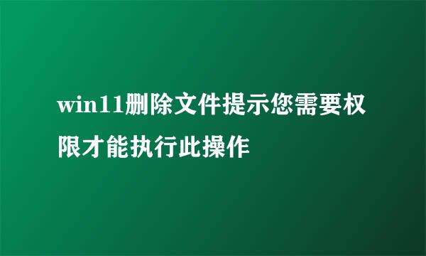 win11删除文件提示您需要权限才能执行此操作