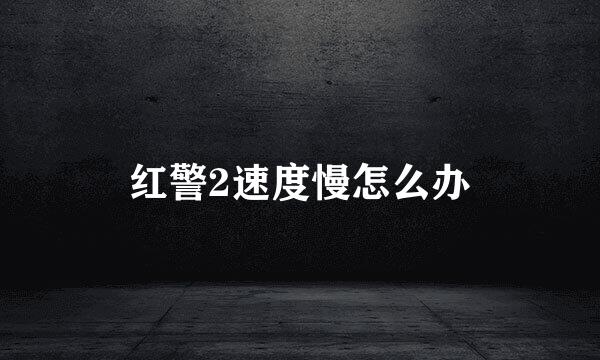 红警2速度慢怎么办