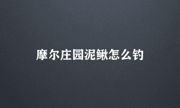 摩尔庄园泥鳅怎么钓