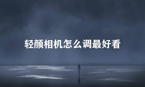 轻颜相机怎么调最好看