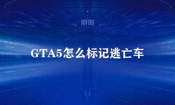 GTA5怎么标记逃亡车