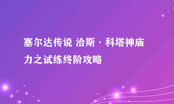 塞尔达传说 洽斯·科塔神庙 力之试练终阶攻略