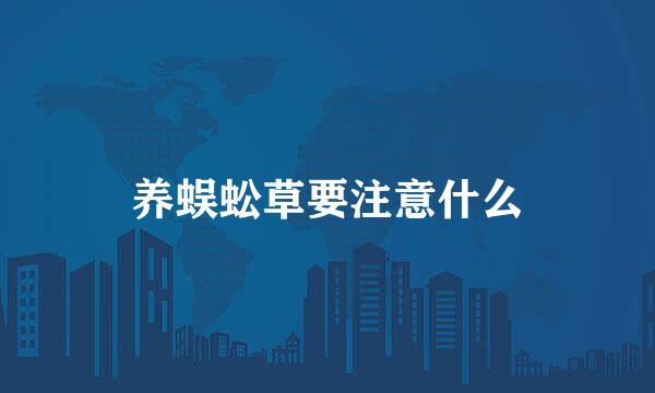 养蜈蚣草要注意什么