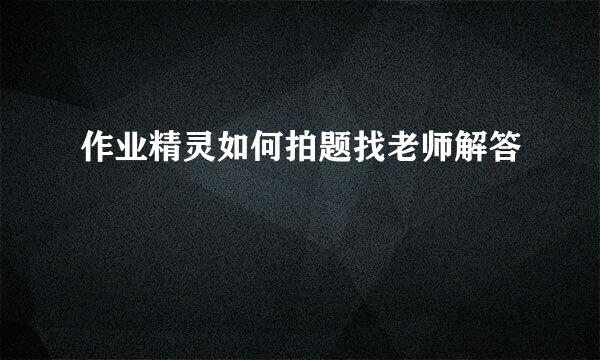 作业精灵如何拍题找老师解答