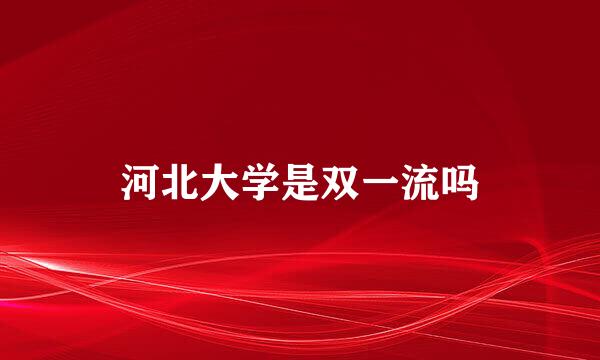 河北大学是双一流吗