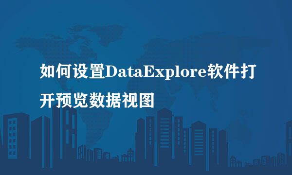 如何设置DataExplore软件打开预览数据视图