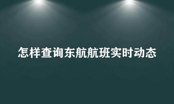 怎样查询东航航班实时动态