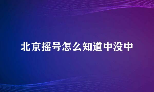 北京摇号怎么知道中没中