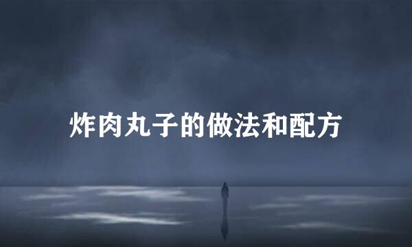 炸肉丸子的做法和配方