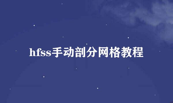 hfss手动剖分网格教程