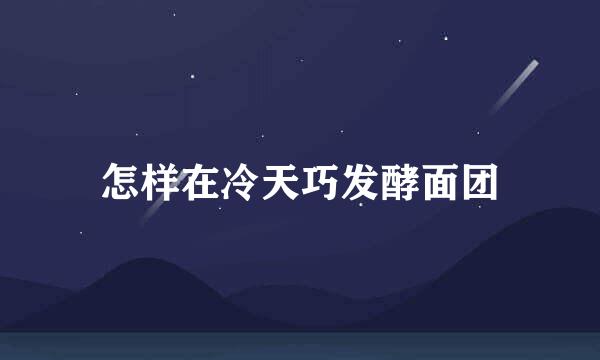 怎样在冷天巧发酵面团