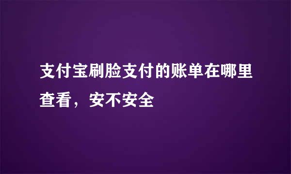 支付宝刷脸支付的账单在哪里查看，安不安全