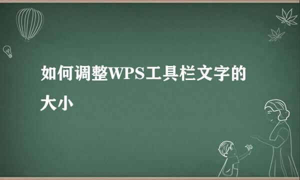 如何调整WPS工具栏文字的大小