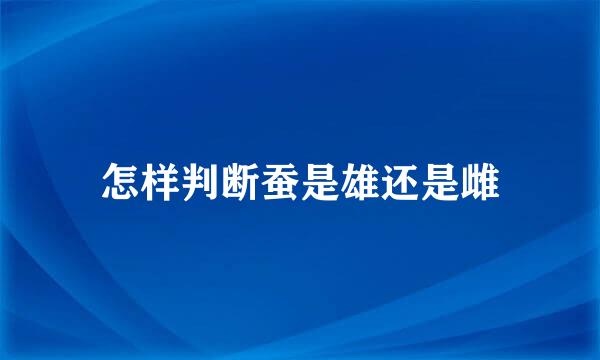 怎样判断蚕是雄还是雌