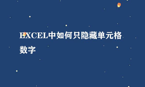 EXCEL中如何只隐藏单元格数字
