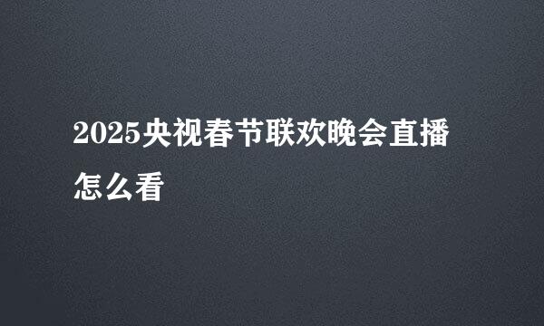 2025央视春节联欢晚会直播怎么看