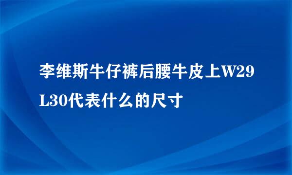 李维斯牛仔裤后腰牛皮上W29L30代表什么的尺寸