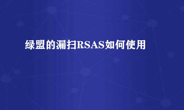 绿盟的漏扫RSAS如何使用