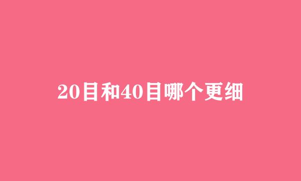 20目和40目哪个更细