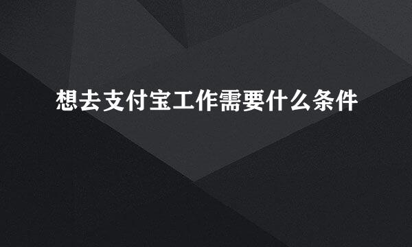 想去支付宝工作需要什么条件