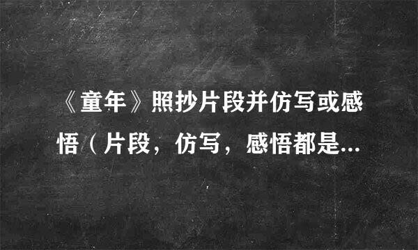 《童年》照抄片段并仿写或感悟（片段，仿写，感悟都是100以上的）