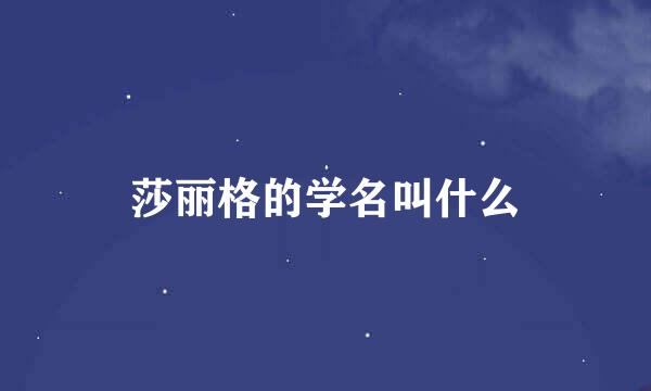 莎丽格的学名叫什么