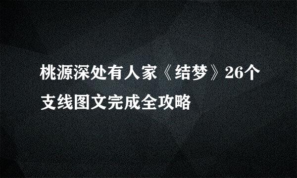 桃源深处有人家《结梦》26个支线图文完成全攻略