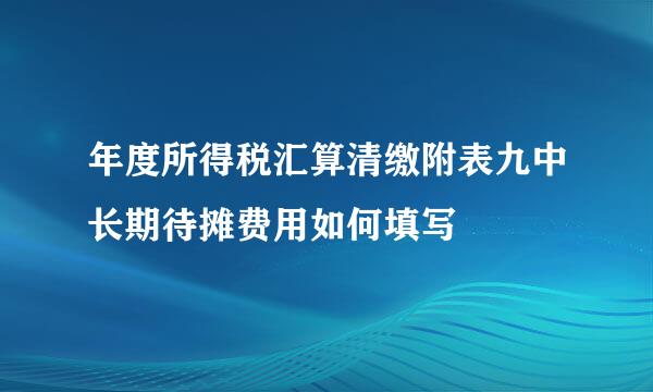 年度所得税汇算清缴附表九中长期待摊费用如何填写
