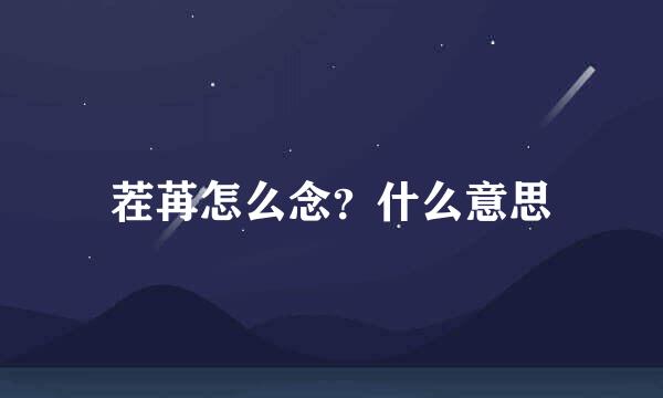 茬苒怎么念？什么意思