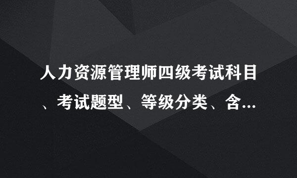 人力资源管理师四级考试科目、考试题型、等级分类、含金量、报考条件等知识，一文读懂