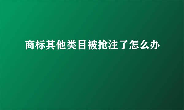 商标其他类目被抢注了怎么办