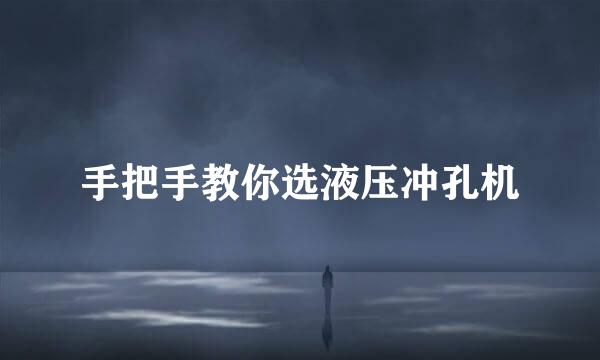 手把手教你选液压冲孔机